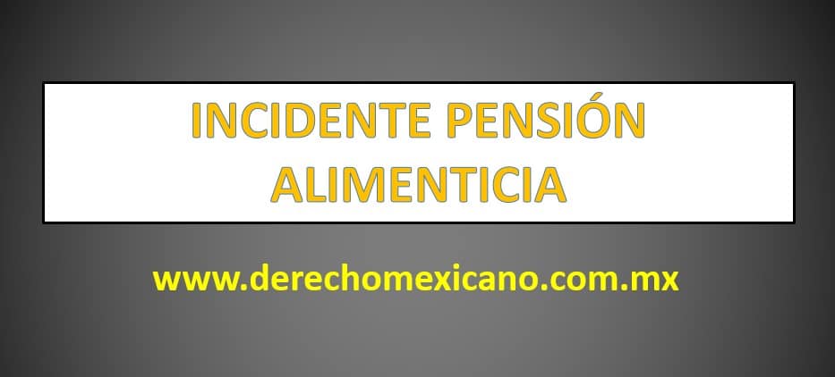 INCIDENTE PENSIÓN ALIMENTICIA - derechomexicano.com.mx