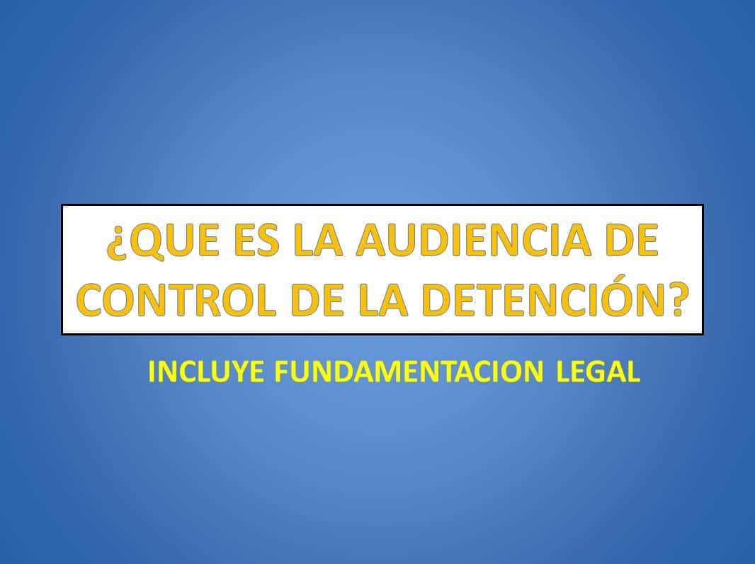 ¿que Es La Audiencia De Control De La DetenciÓn Mx 