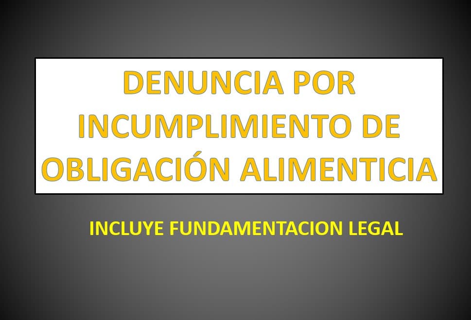 FORMATO DE DENUNCIA POR INCUMPLIMIENTO DE OBLIGACIÓN ALIMENTICIA -  