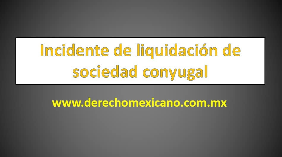 Incidente De Liquidacion De Sociedad Conyugal Cdmx