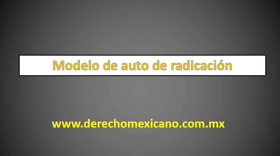 Formato De Auto De Radicacion De Amparo Indirecto