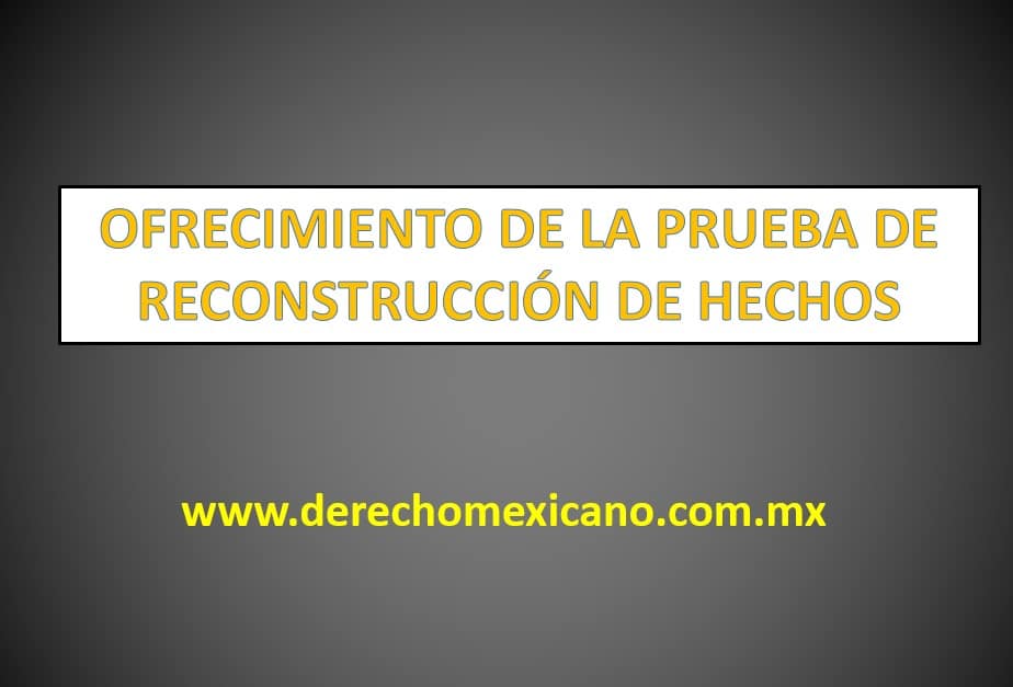 OFRECIMIENTO DE LA PRUEBA DE RECONSTRUCCIÓN DE HECHOS 