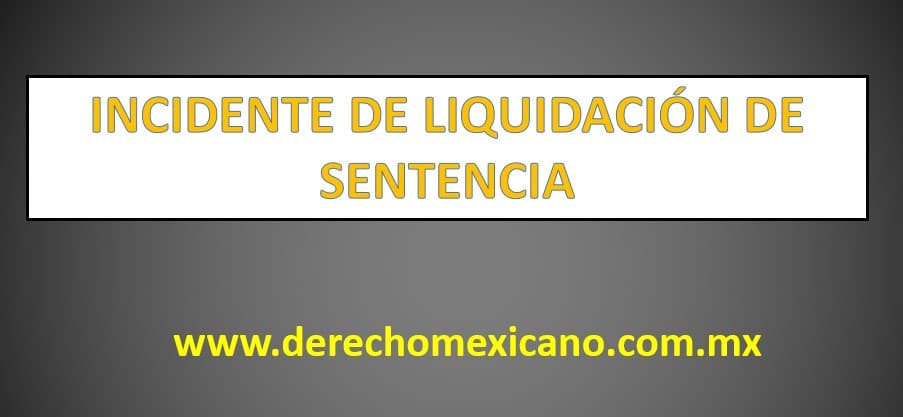 INCIDENTE DE LIQUIDACIÓN DE SENTENCIA - derechomexicano.com.mx