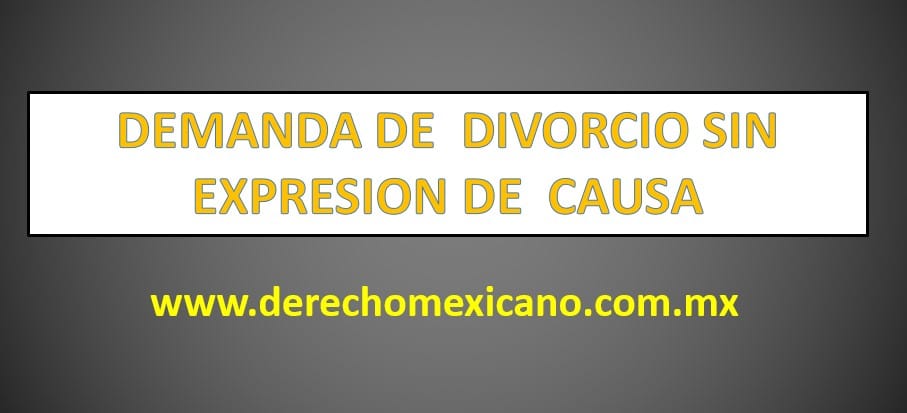 DEMANDA DE DIVORCIO SIN EXPRESION DE CAUSA 