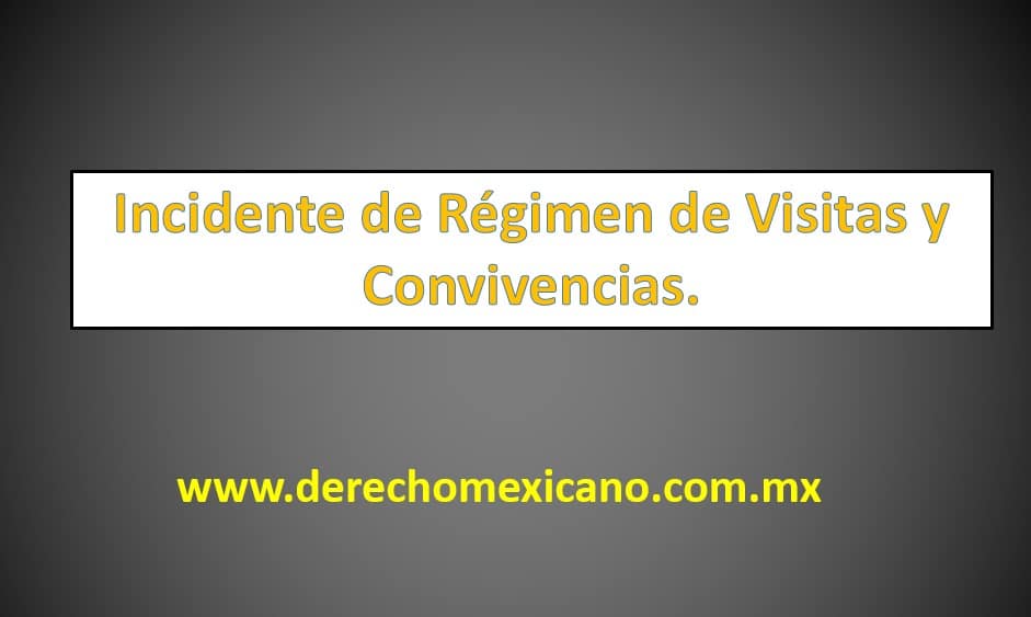 Incidente de Regimen de Visitas y Convivencias. - derechomexicano.com.mx