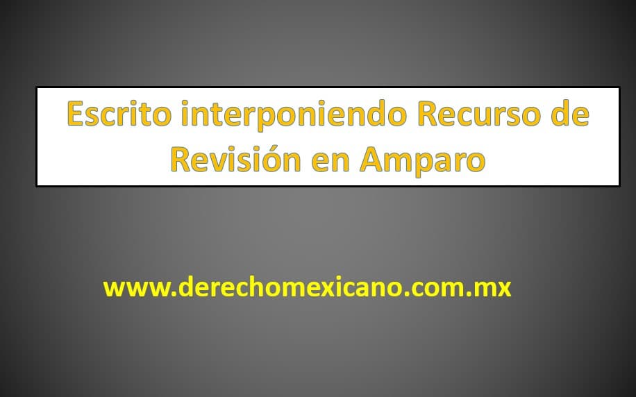 Escrito interponiendo Recurso de Revisión en Amparo - derechomexicano