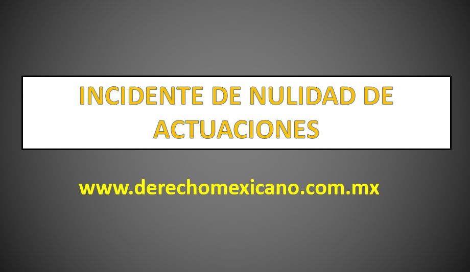 INCIDENTE DE NULIDAD DE ACTUACIONES - derechomexicano.com.mx