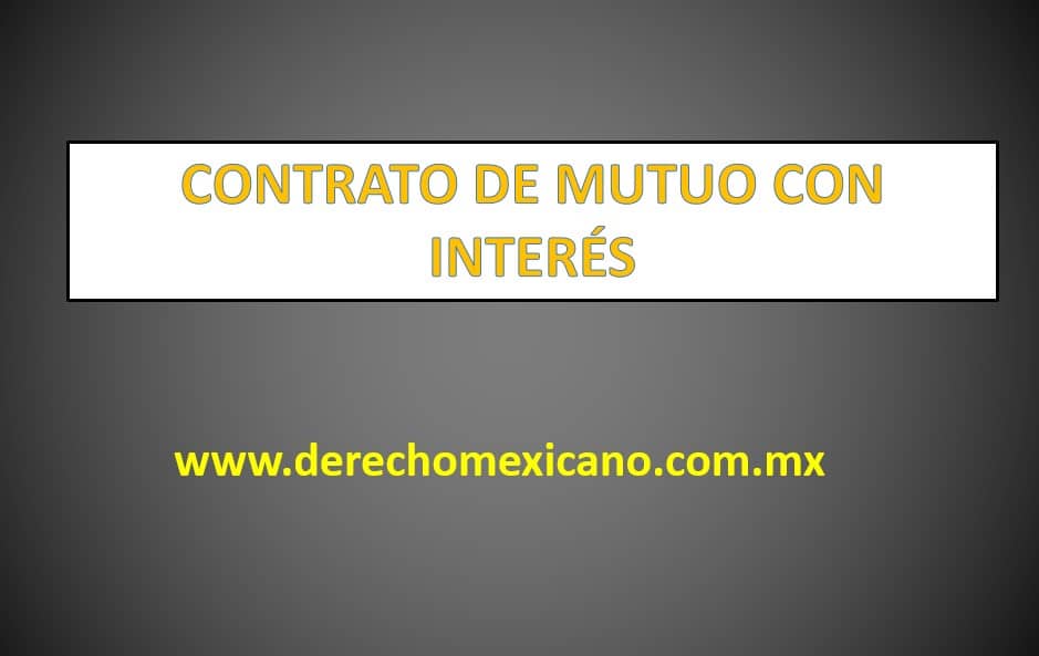 Contrato De Mutuo Con InterÉs Mx 0159